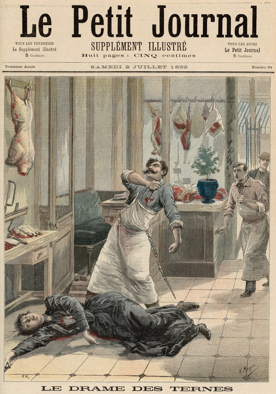 Draama Avenue des Ternesillä, Le Petit Journalista, 2. heinäkuuta 1892 tekijältä Fortune Louis Meaulle and Henri Meyer