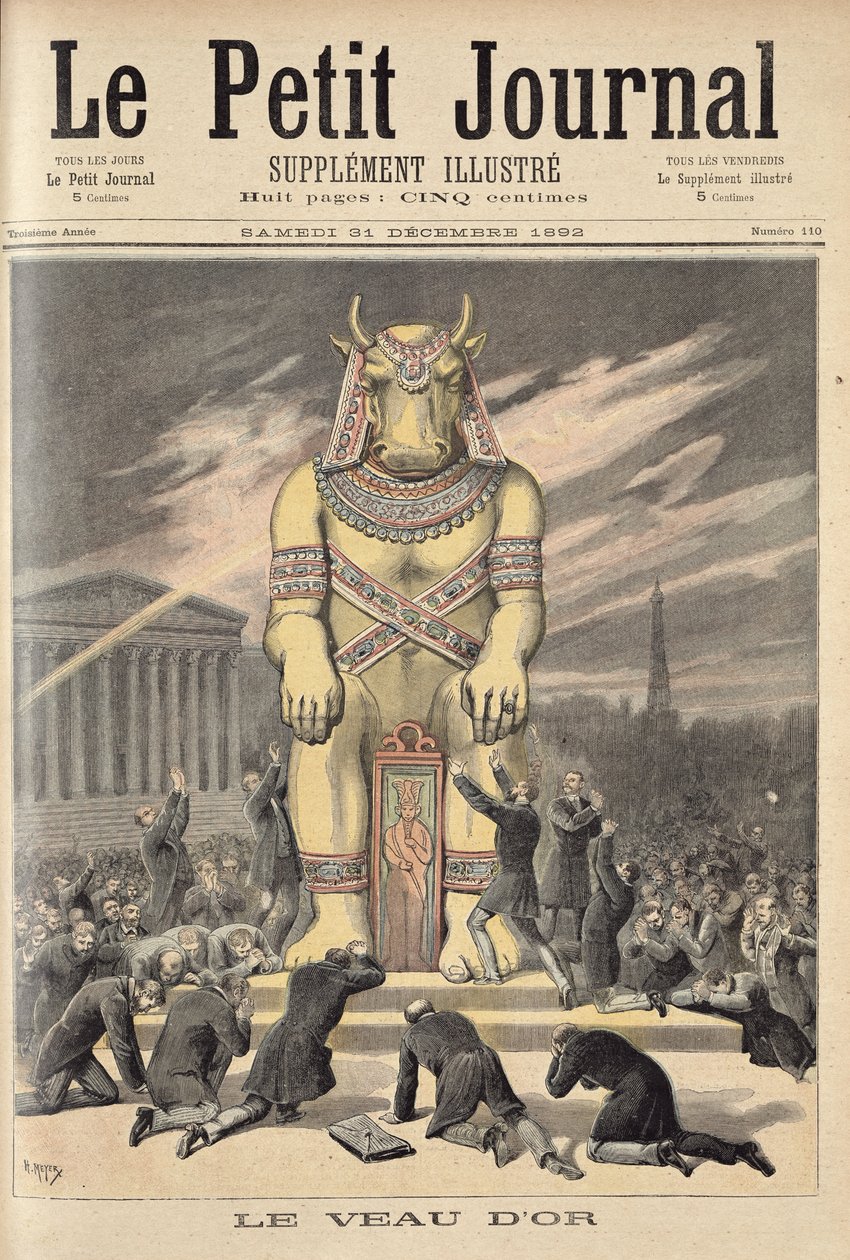 Kultainen vasikka, Le Petit Journalista, 31. joulukuuta 1892 tekijältä Fortune Louis Meaulle and Henri Meyer
