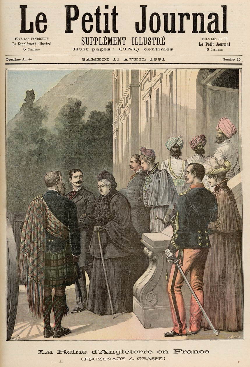 Englannin kuningatar Ranskassa: Le Petit Journal, 11. huhtikuuta 1891. tekijältä Fortune Louis Meaulle and Henri Meyer