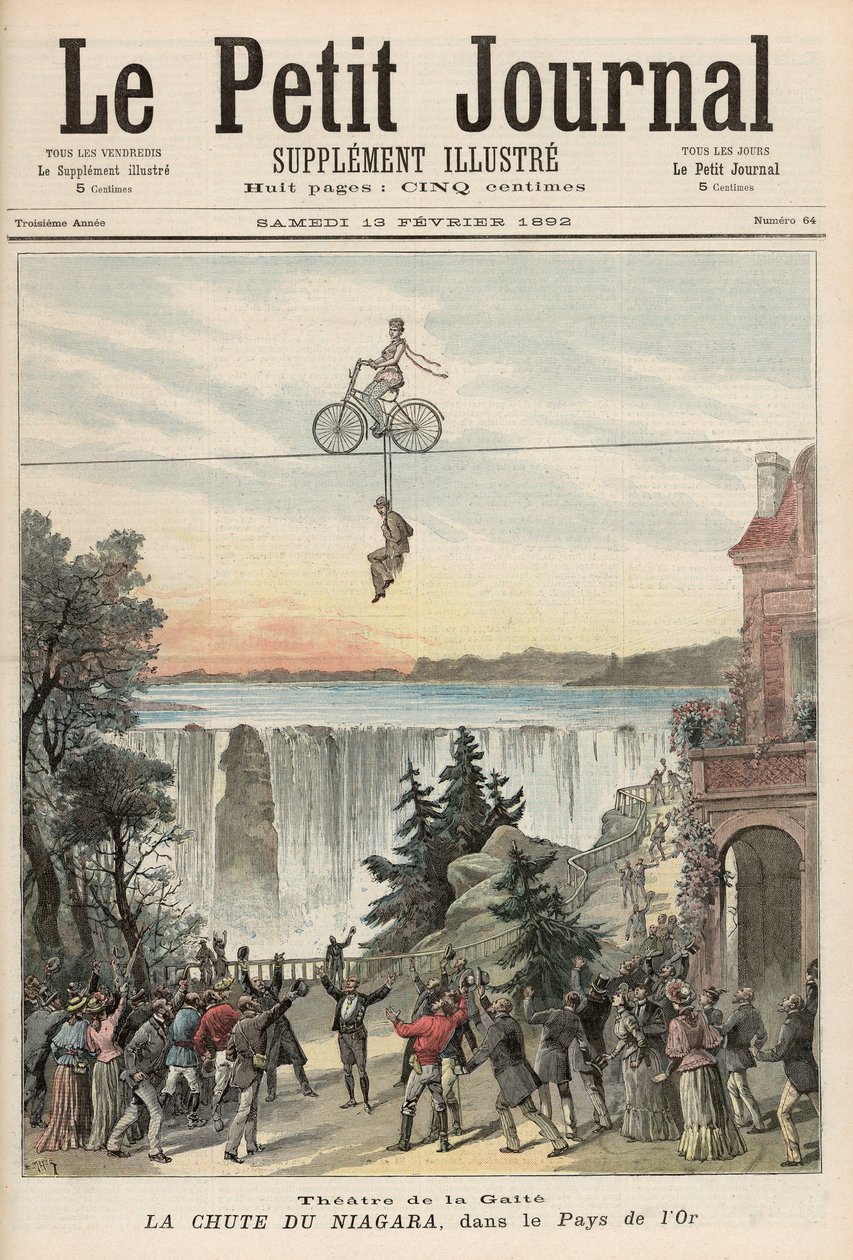 Theatre de la Gaite Performers Niagara Fallsissa, Le Petit Journalista, 13. helmikuuta 1892 tekijältä Fortune Louis Meaulle and Henri Meyer