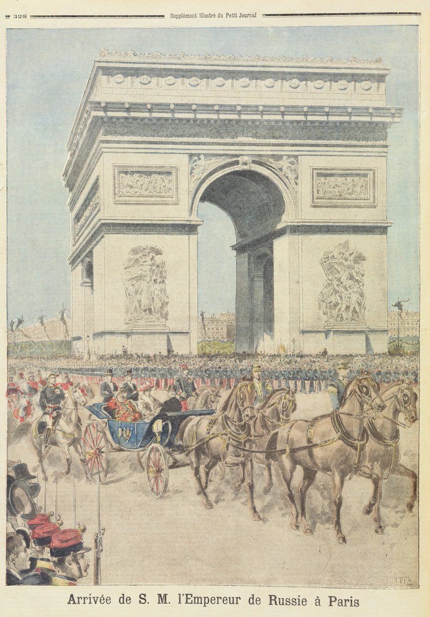 Tsaari Nikolai II (1894-1917) Pariisissa, "Le Petit Journal", 11. lokakuuta 1896 tekijältä Fortune Louis Meaulle and Henri Meyer