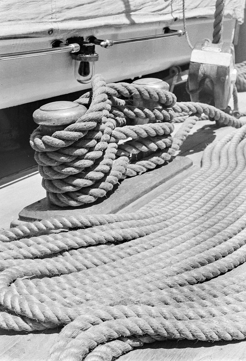 Amerigo Vespucci -aluksella: pollari ja köysi. tekijältä Fosco Maraini