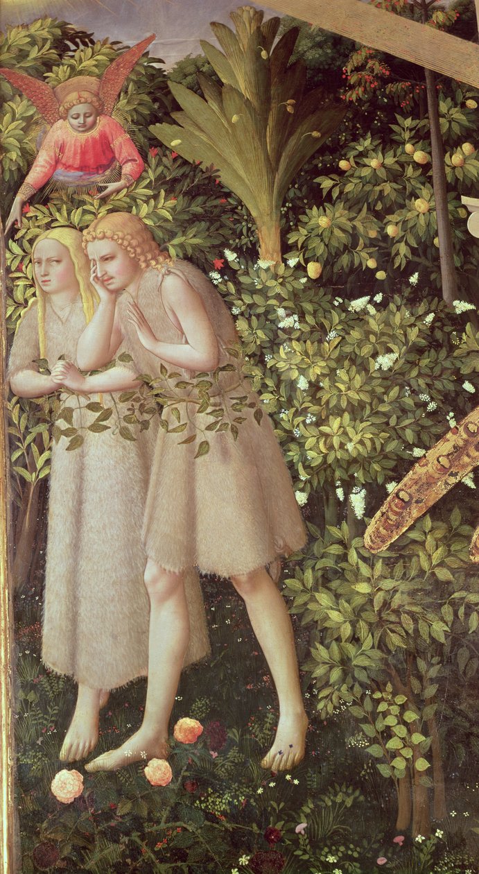 Pinalayas sina Adan at Eva sa Paraiso, detalye mula sa Annunciation, c.1430-32 finn tekijältä Fra Angelico