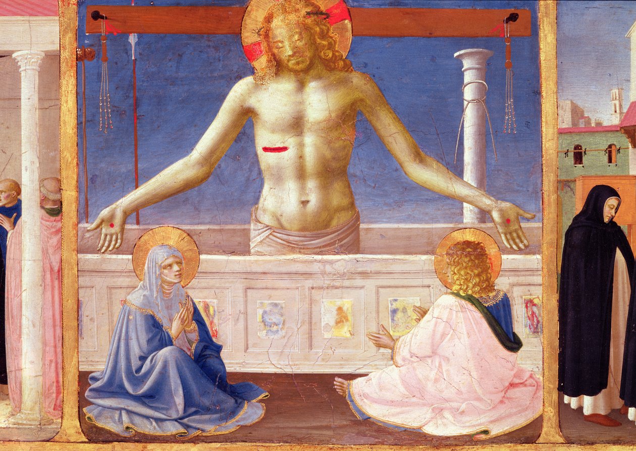 Kristus nousee haudastaan, yksityiskohta Neitsyen kruunaamisen predella-paneelista, n. 1430-32 (tempera paneelissa) tekijältä Fra Angelico