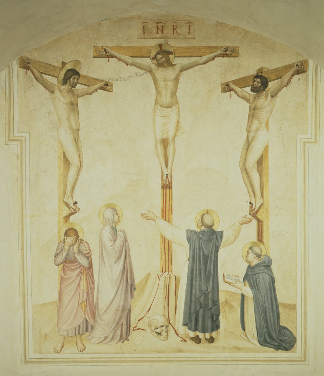 Kristus ristillä kahden varkaan välillä, n. 1438-1445 tekijältä Fra Angelico