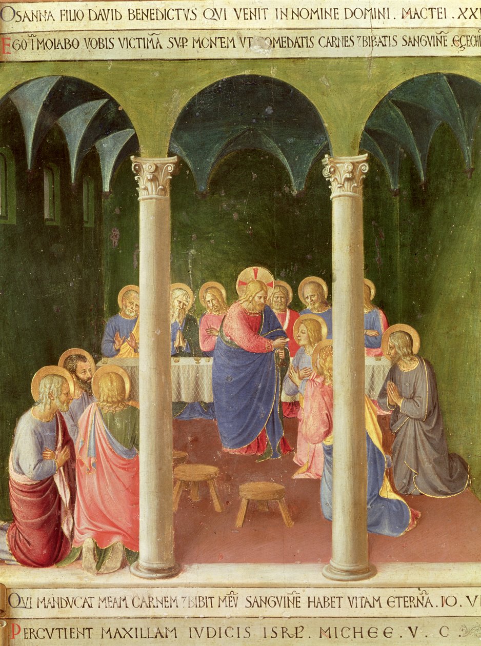 Apostolien ehtoollinen, 1451-53 (tempera paneelissa) tekijältä Fra Angelico