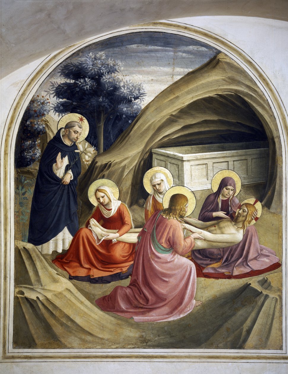 Valituslaulu Kristuksen ruumiista pyhän Dominicin kanssa, 1442 tekijältä Fra Angelico