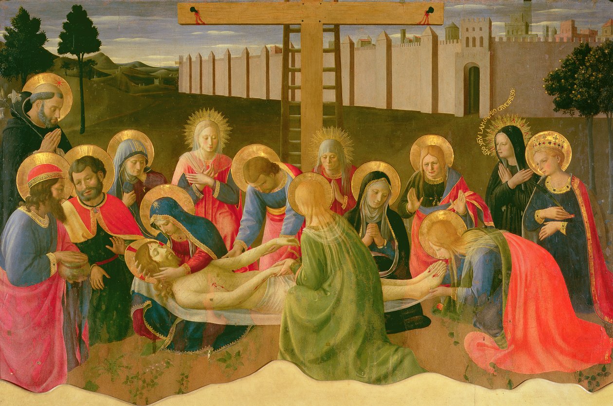 Valituslaulu kuolleesta Kristuksesta, 1436-41 (tempera paneelissa) tekijältä Fra Angelico