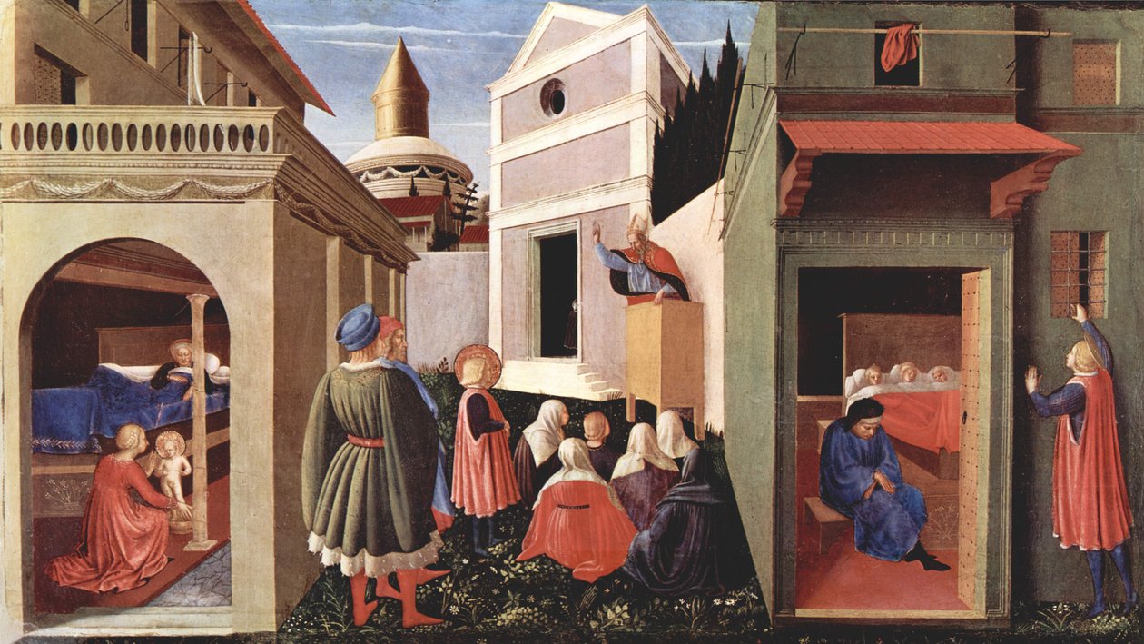 Predellatafel des Triptychons von San Domenico paikassa Perugia zum Leben des Hl. Nikolaus von Bari, Szene tekijältä Fra Angelico