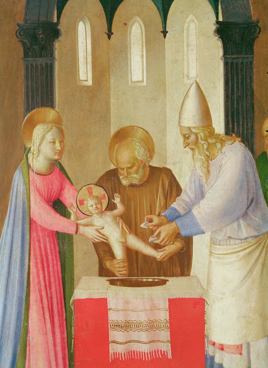 Kohtauksia Kristuksen elämästä, 1. taulu, Ympärileikkaus (yksityiskohta), noin 1451-53 (tempera puulle). tekijältä Fra Angelico