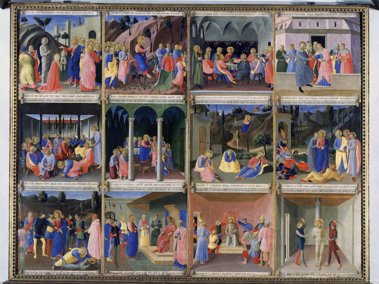 Kohtauksia Kristuksen elämästä, paneeli kolme Santissima Annunziatan hopea-aarresta, n. 1450-53 (tempera paneelissa) tekijältä Fra Angelico