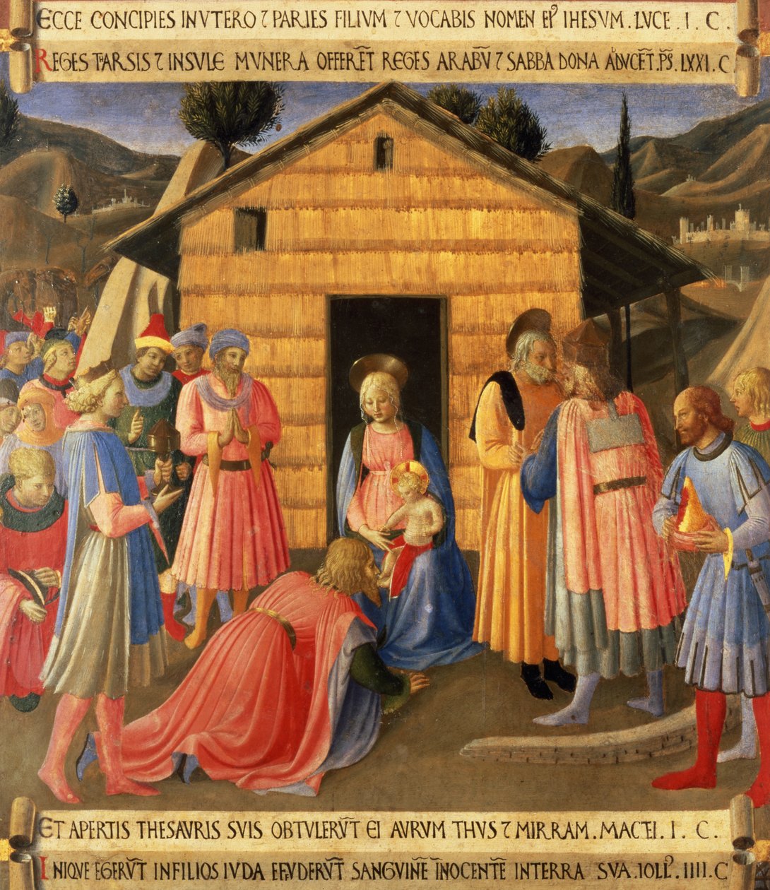 Pyhien tähtien palvonta, yksityiskohta Santissima Annunziatan hopeisen aarrekammion ensimmäisestä taulusta, noin 1450-53 (tempera paneelilla). tekijältä Fra Angelico