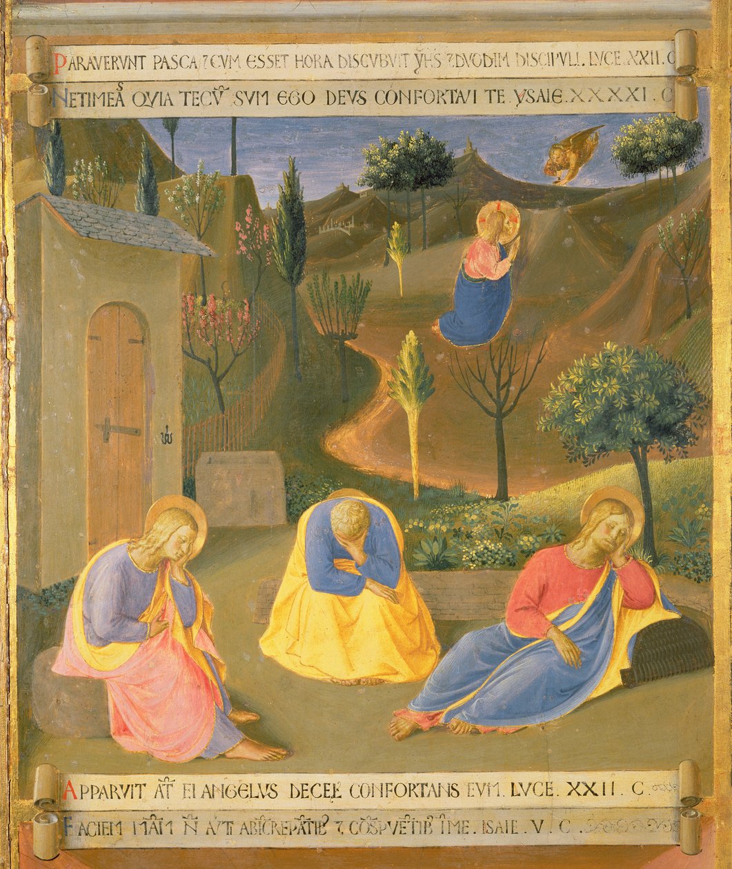 Agonia puutarhassa, yksityiskohta Santissima Annunziatan hopeisen aarrekammion kolmannesta taulusta, noin 1450-53 (tempera paneelilla). tekijältä Fra Angelico