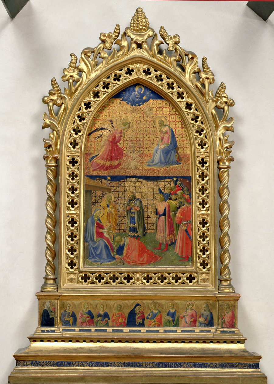 Ilmoitus ja tietäjien palvonta (tempera paneelissa) tekijältä Fra Angelico
