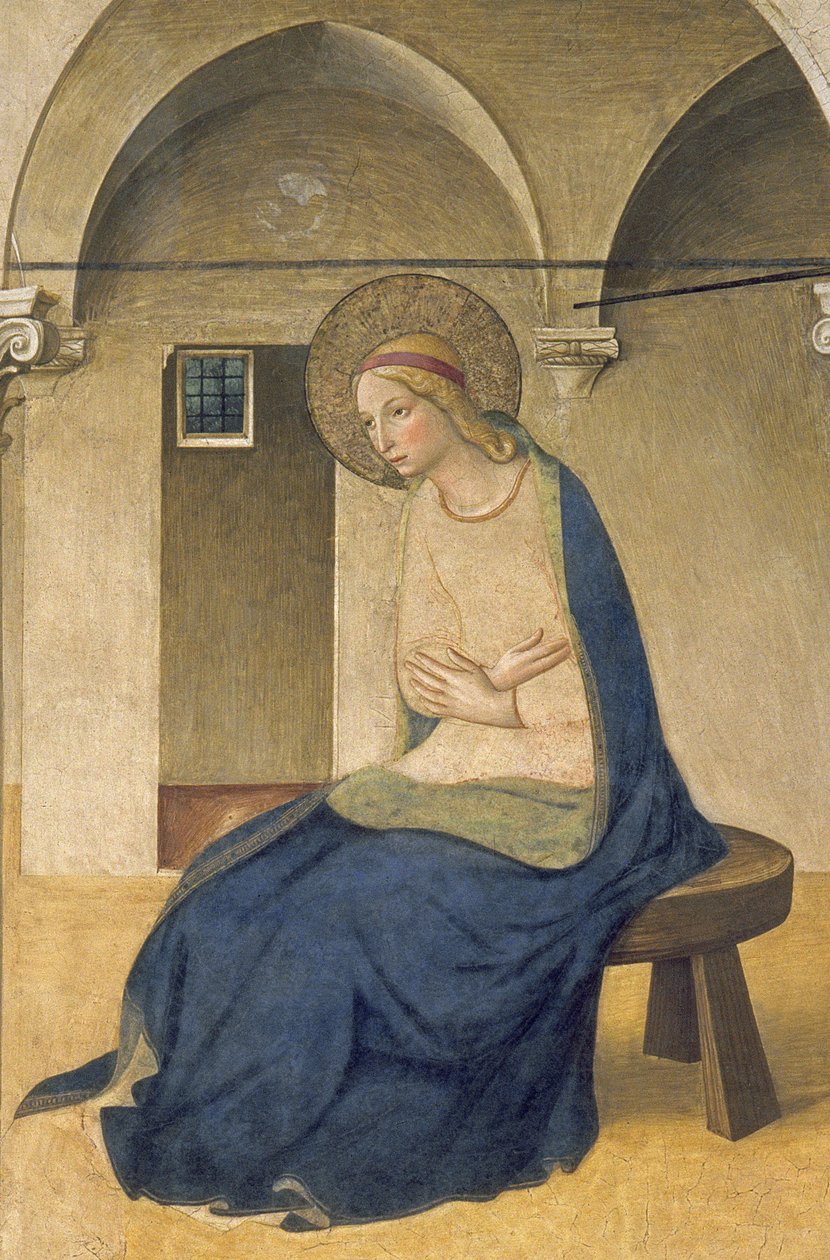 Anunciation, noin 1438-1445 freskon yksityiskohta vuodelta 29030 tekijältä Fra Angelico