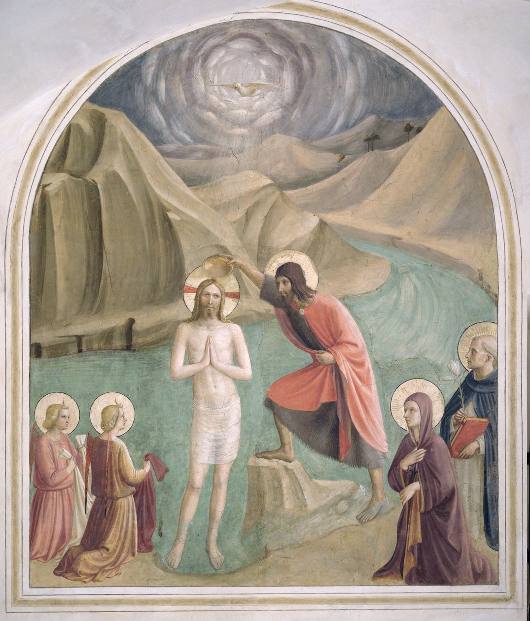 Kristuksen kaste, n. 1438-1445 tekijältä Fra Angelico