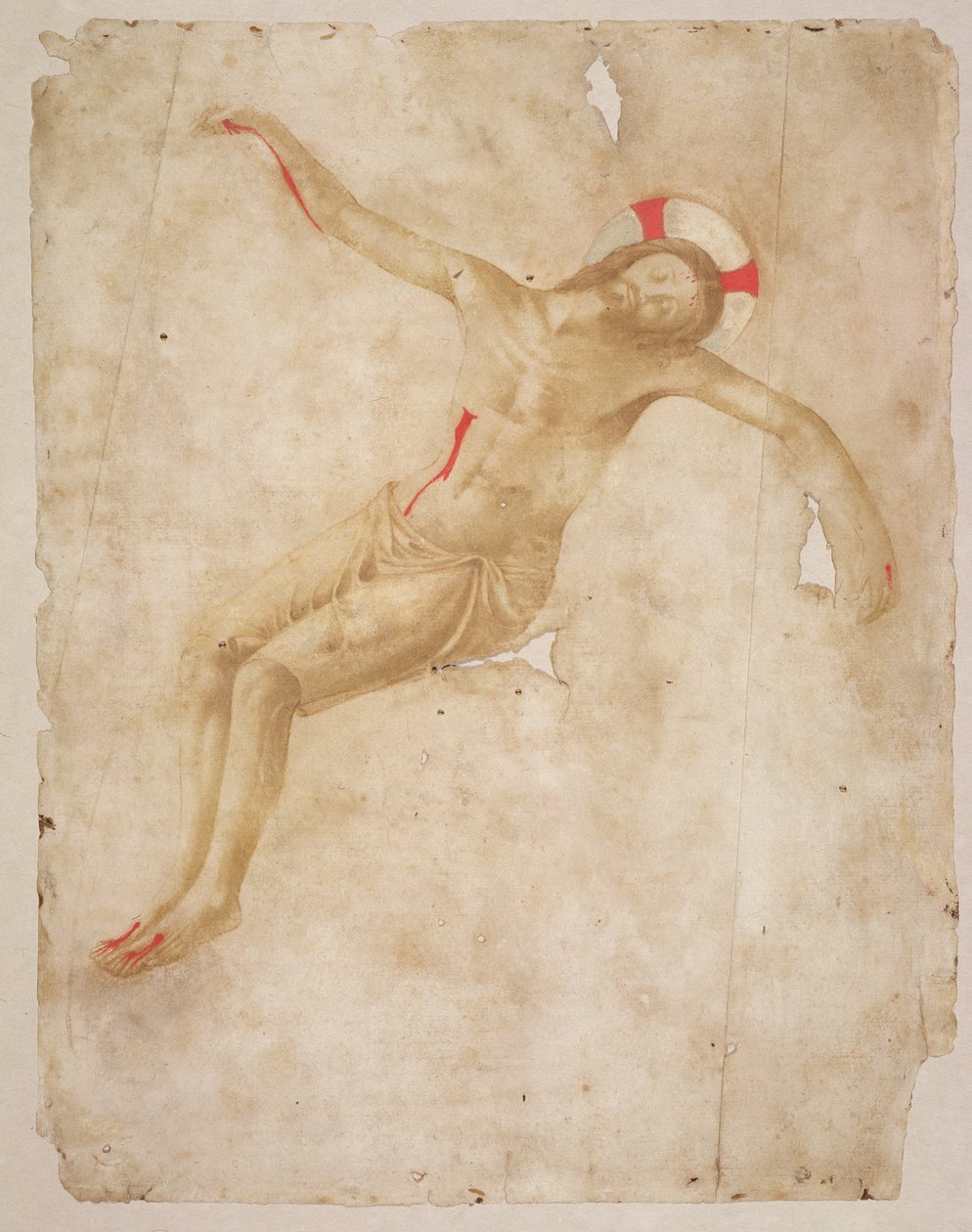 Kuollut Kristus, n. 1432 (kynä ja muste pesulla paperilla) tekijältä Fra Angelico