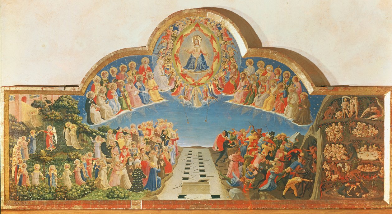 Viimeinen tuomio, alttaritaulu Santa Maria degli Angiolista, n. 1431 tekijältä Fra Angelico