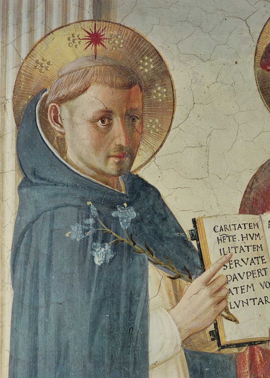 Madonna delle Ombre, yksityiskohta St. Dominicista, 1450 tekijältä Fra Angelico