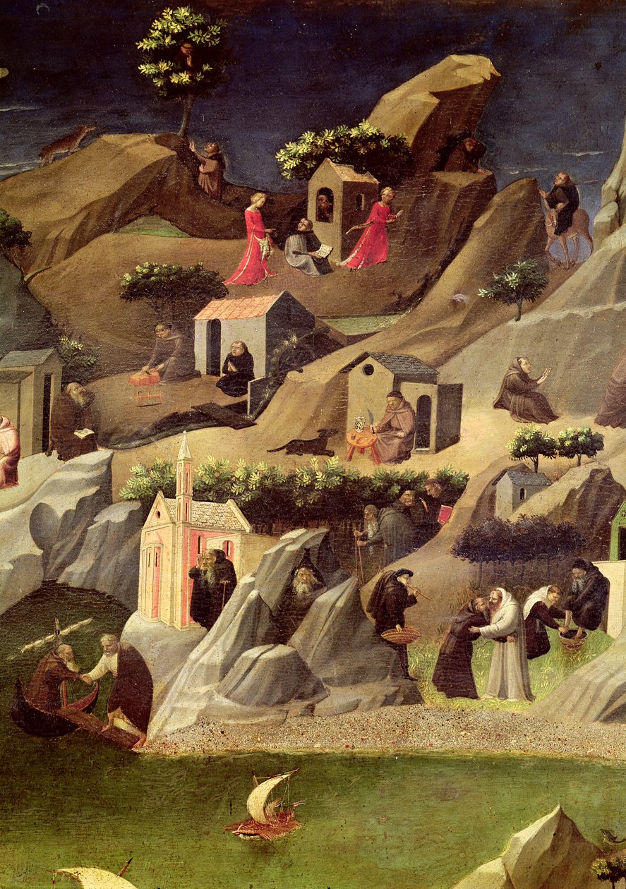 Thebaid, noin 1410 (tempera paneelille) (yksityiskohta kuvasta 50353) tekijältä Fra Angelico
