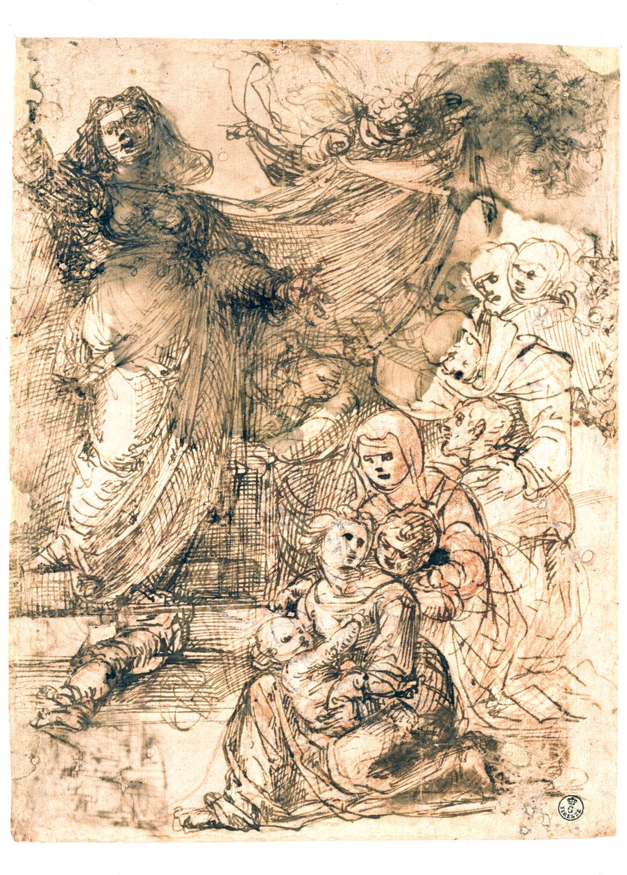 Valmisteleva tutkimus Madonnasta ja lapsesta tekijältä Fra Bartolommeo