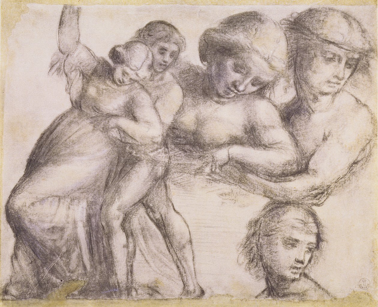 Tutkimus miehestä ja naisesta Madonna della Misericordialle Villa Guinigissa, Luccassa, n. 1515 (liitu paperille) tekijältä Fra Bartolommeo