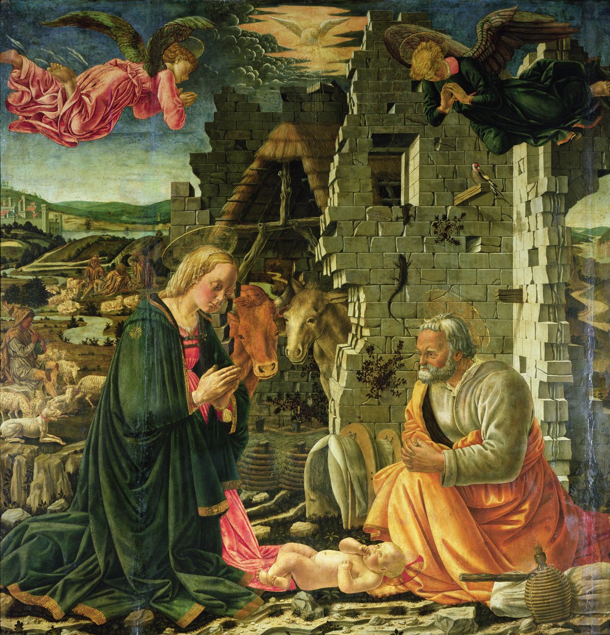 Syntymä, 1465-70 tekijältä Fra Filippo Lippi