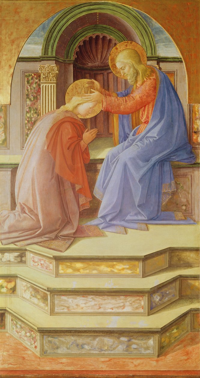 Triptyykki, joka kuvaa Neitsyen kruunausta, keskipaneeli: Neitsyen kruunaus, 1441 (tempera puulla) tekijältä Fra Filippo Lippi
