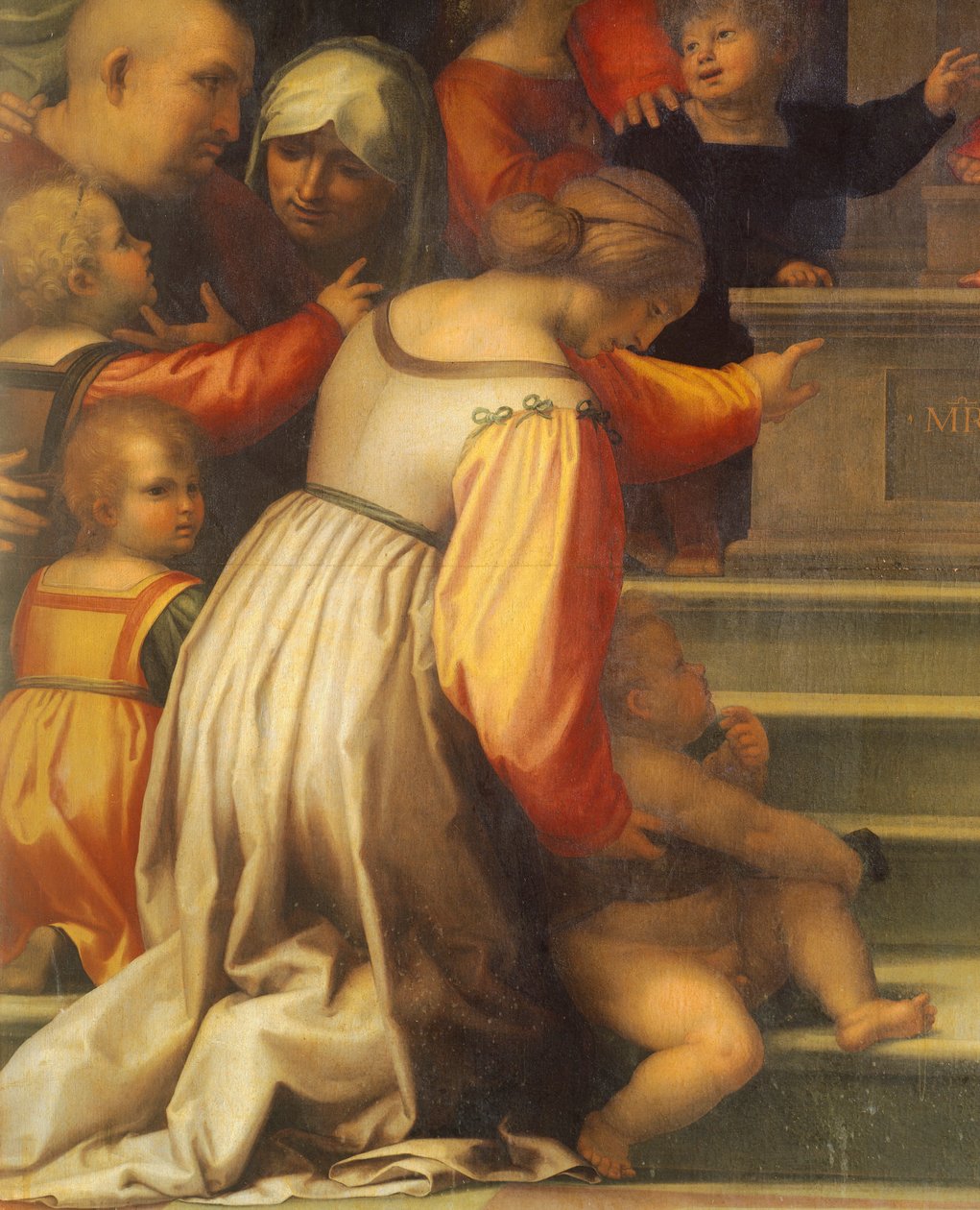 Bartolomeo della Portan, joka tunnetaan nimellä Fra Bartolomeo (1472-1517), tekemä Armollinen neitsyt Maria, yksityiskohta. tekijältä Fra (1472 1517) Bartolomeo