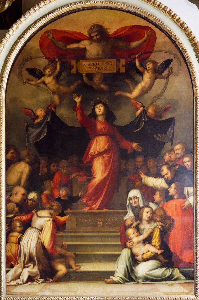 Armollinen neitsyt Bartolomeo della Portan, joka tunnetaan nimellä Fra Bartolomeo (1472-1517), maalaus. tekijältä Fra (1472 1517) Bartolomeo