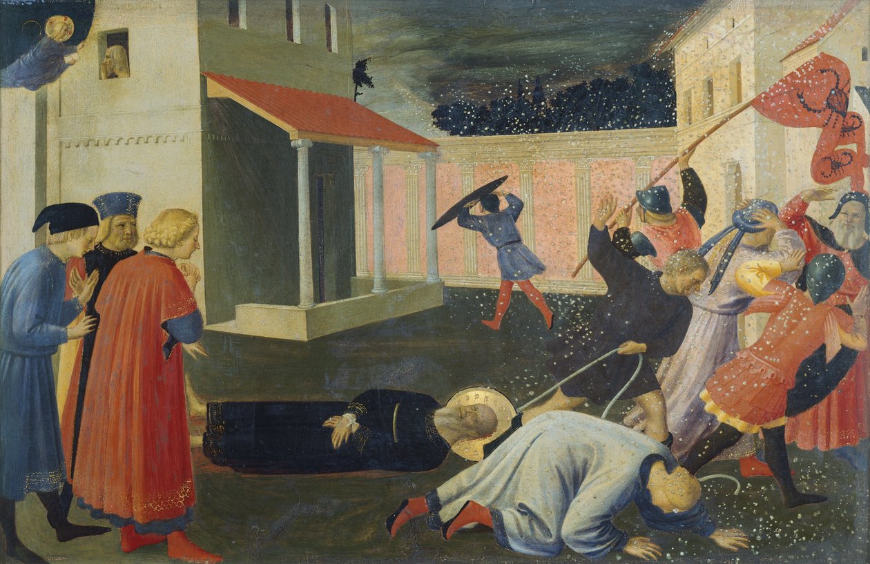 San Marcon marttyyrikuolema, Predellan yksityiskohta, Pellavaverhojen tabernaakkeli tekijältä Fra (c.1387 1455) Angelico