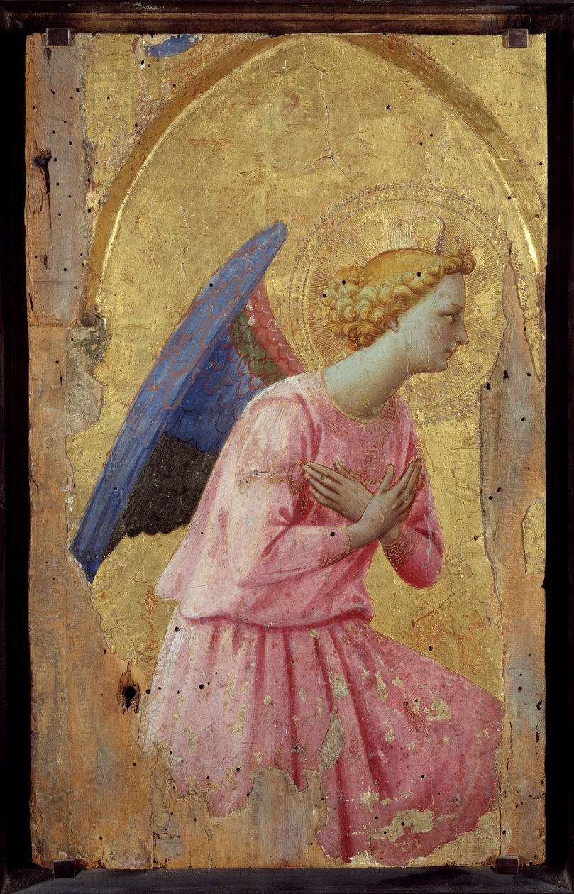 Fra Giovannin (Guido di Pietro) Fra Angelicon (1387-1455) maalaus Enkeli palvonnassa tekijältä Fra  Angelico
