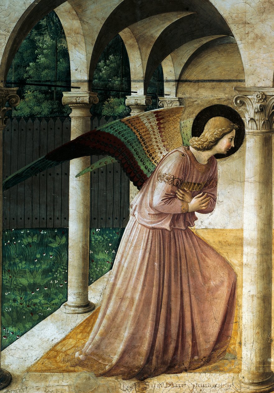 Giovanni da Fiesole, Fra Angelico (noin 1400-1455), julistus, yksityiskohta tekijältä Fra (c.1387 1455) Angelico
