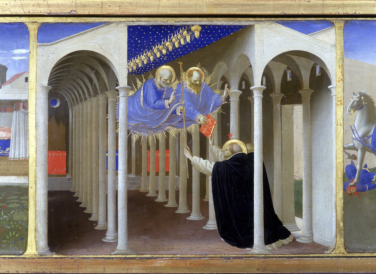 Pyhän Pietarin ja Pyhän Paavalin esiintyminen St. Dominicassa tekijältä Fra  Angelico