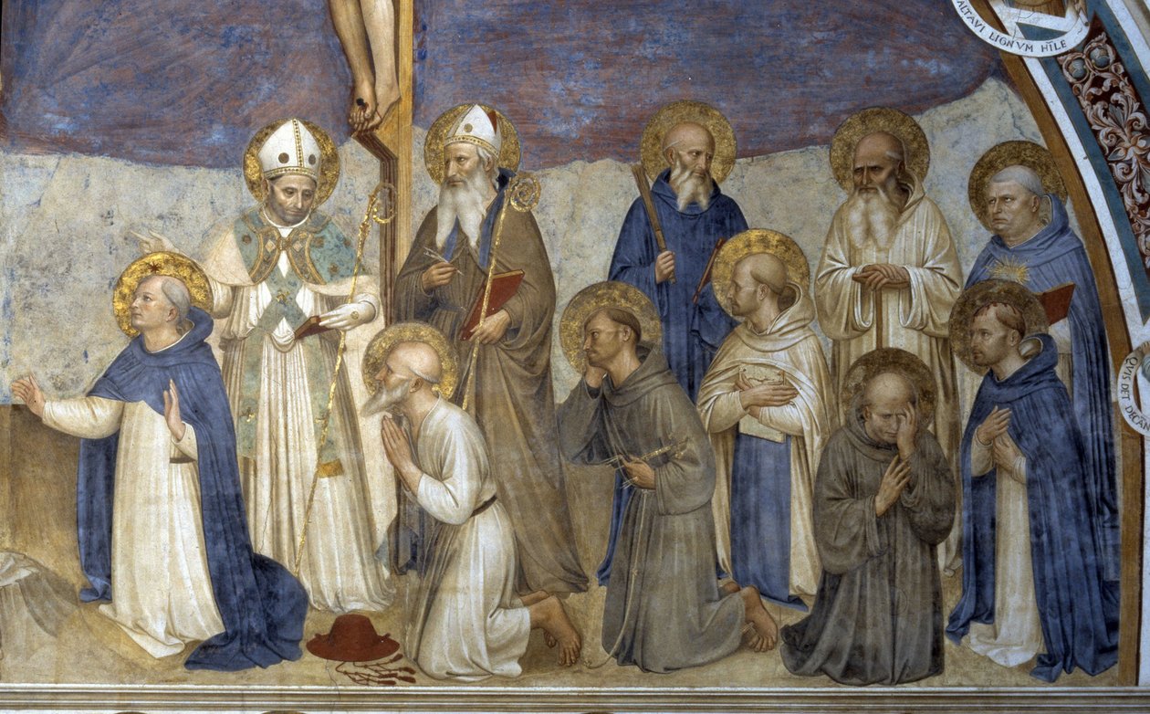 Ristiinnaulitseminen pyhien kanssa, yksityiskohta tekijältä Fra  Angelico