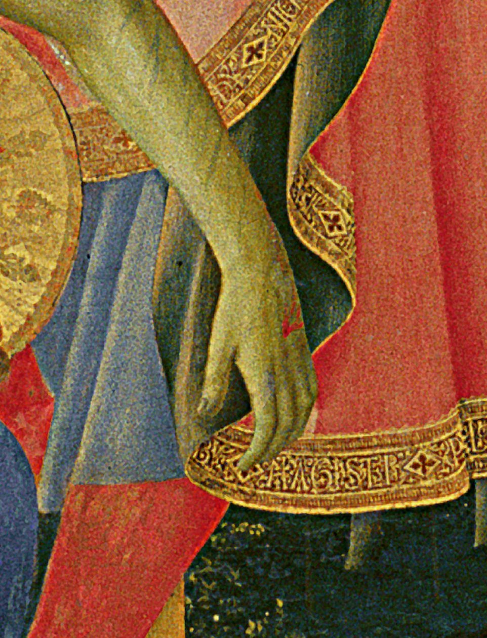 Lorenzo Monacon (Piero di Giovanni) (n. 1370-1425) yksityiskohta Santa Trinitan alttaritaulusta, kehys ja huiput, valmis n. 1434 (tempera ja kulta paneelissa) tekijältä Fra  Angelico