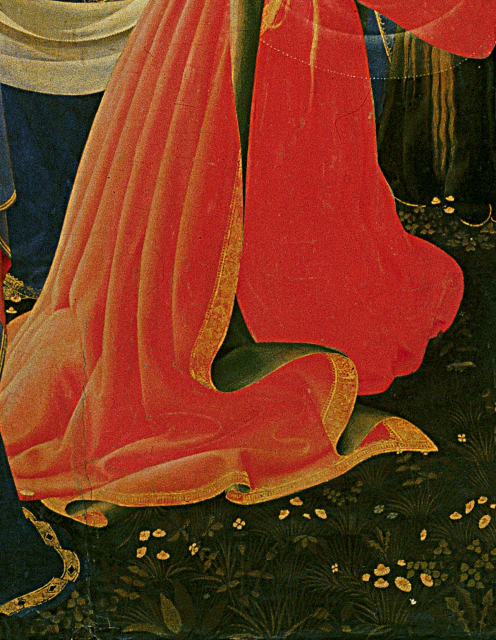 Lorenzo Monacon (Piero di Giovanni) (n. 1370-1425) yksityiskohta Santa Trinitan alttaritaulusta, kehys ja huiput, valmis n. 1434 (tempera ja kulta paneelissa) tekijältä Fra  Angelico