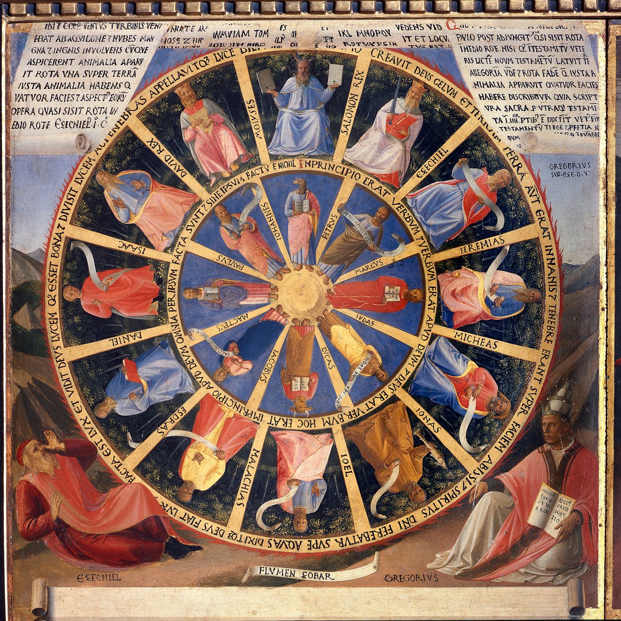 Kristuksen elämä: Ezechielin näky, Armadio degli Argenti. (Tempera puulla tekijältä Fra  Angelico