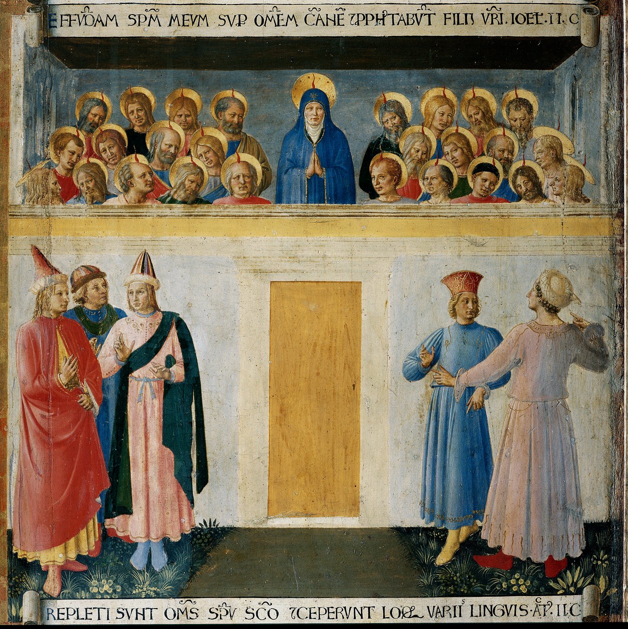 Helluntai. Kristuksen elämä, hopeinen vaatekaappi. (Tempera puulla tekijältä Fra  Angelico