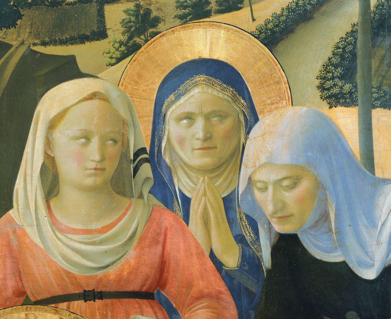 Ristin tai Pyhän Kolminaisuuden alttaritaulu, noin 1432, Giovanni da Fiesole, joka tunnetaan nimellä Fra Angelico (1400-n. 1455), tempera puulla tekijältä Fra (c.1387 1455) Angelico