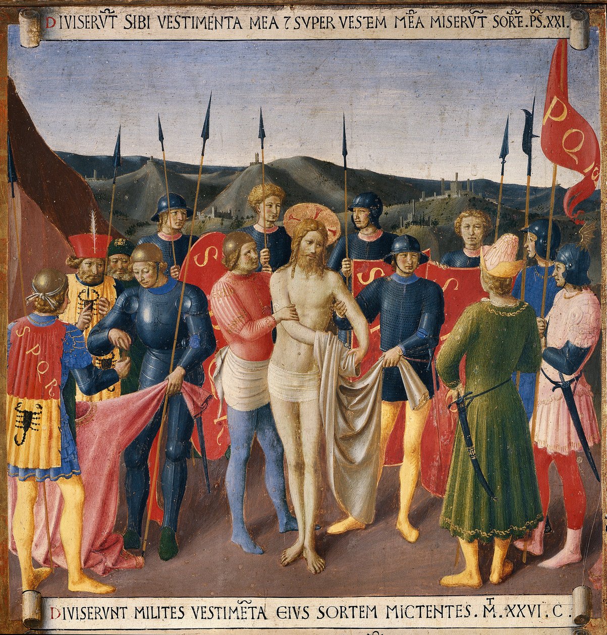 Kristuksen riisuminen. Kristuksen elämä, Armadio degli Argenti. (Tempera puulla tekijältä Fra  Angelico