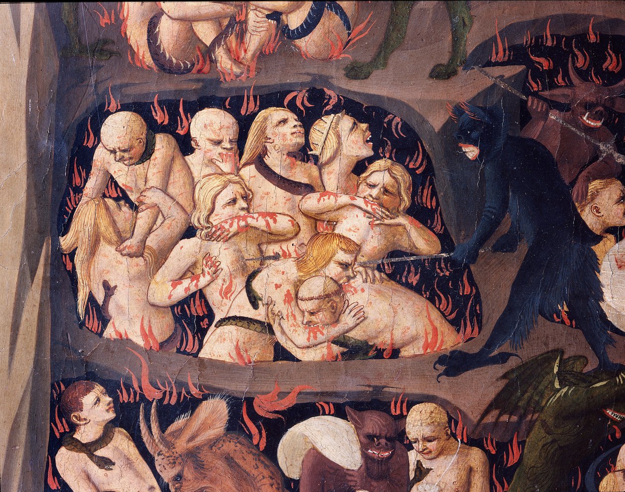 Viimeinen tuomio: Helvetti (tempera puulla tekijältä Fra  Angelico