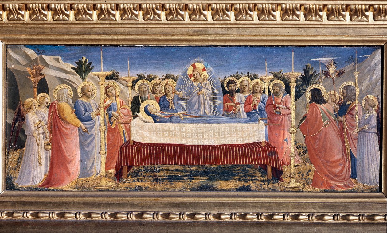 Neitsyen hautajaiset (Puumaalaus tekijältä Fra  Angelico