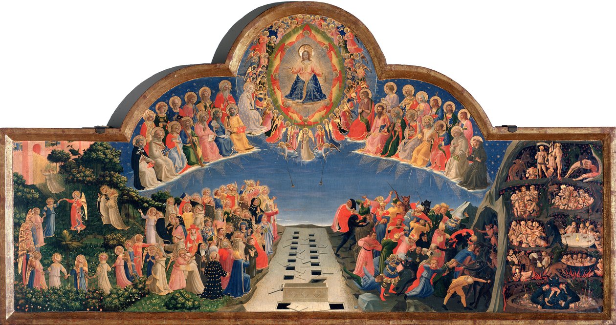Viimeinen tuomio Jeesus Kristus mandorissa (Detrempe puulla tekijältä Fra  Angelico
