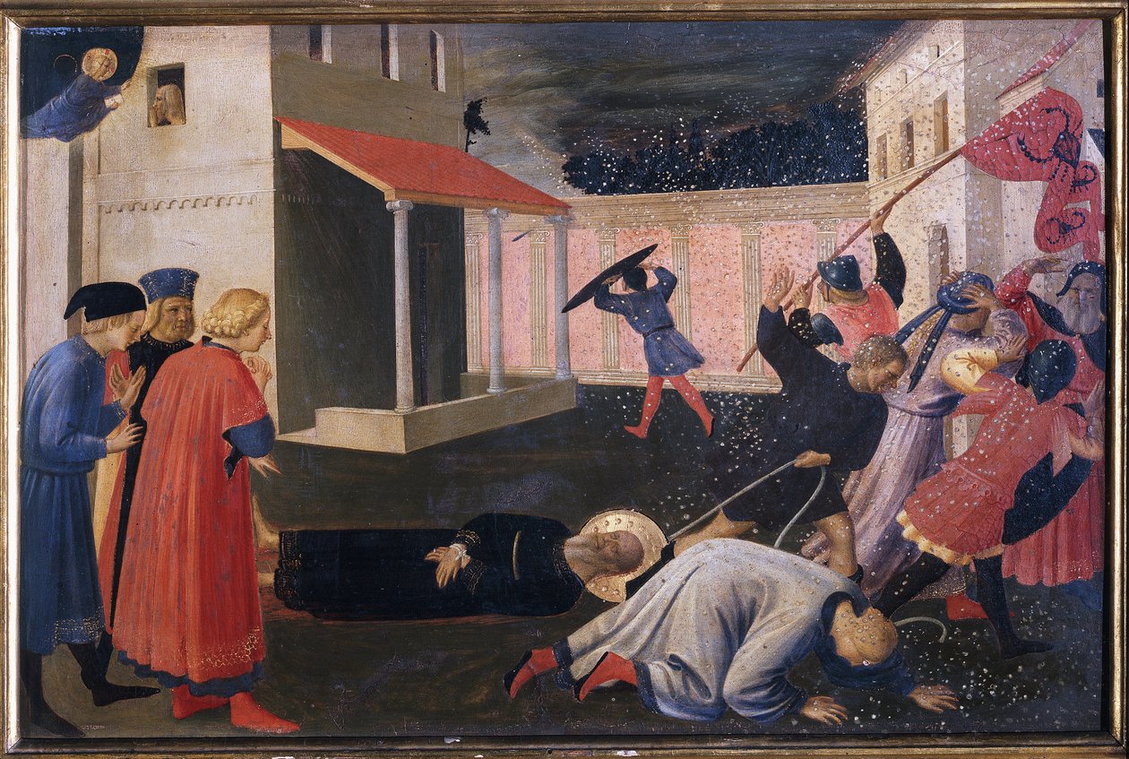 Pyhän Markuksen marttyyrikuolema. Linaiolin tabernaakkeli (maalaus puulle tekijältä Fra  Angelico