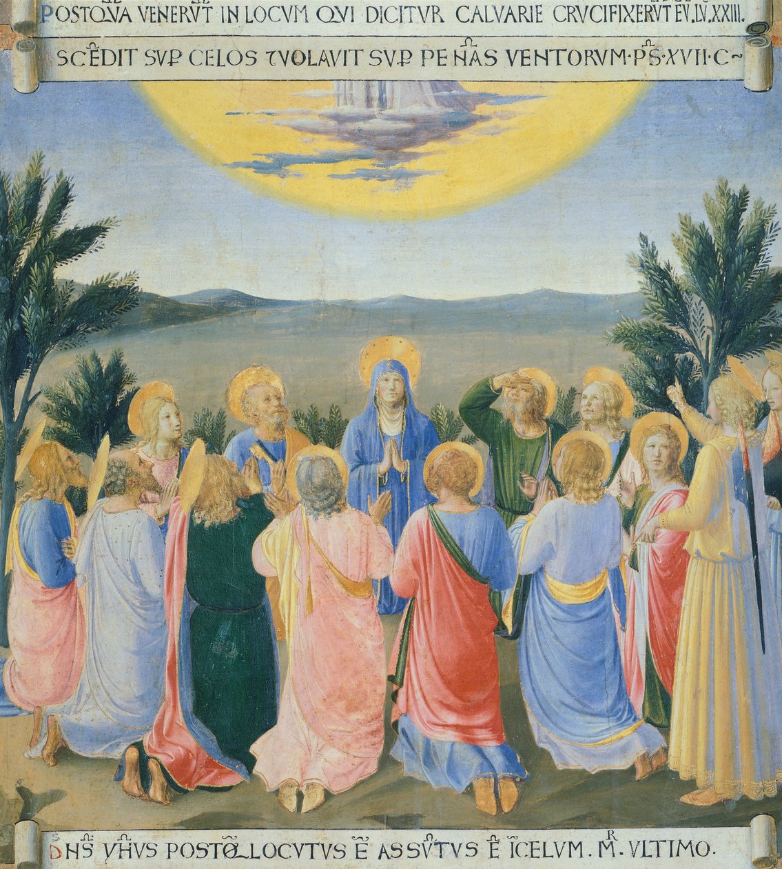 Upotus, joka kuvaa Ascension, paneeli Wardrobe degli Argenti (hopeaarkku), jossa on Jeesuksen elämä. Giovanni da Fiesole tunnetaan nimellä Fra Angelico (1400-noin 1455), tempera puulla tekijältä Fra (c.1400 55) Angelico