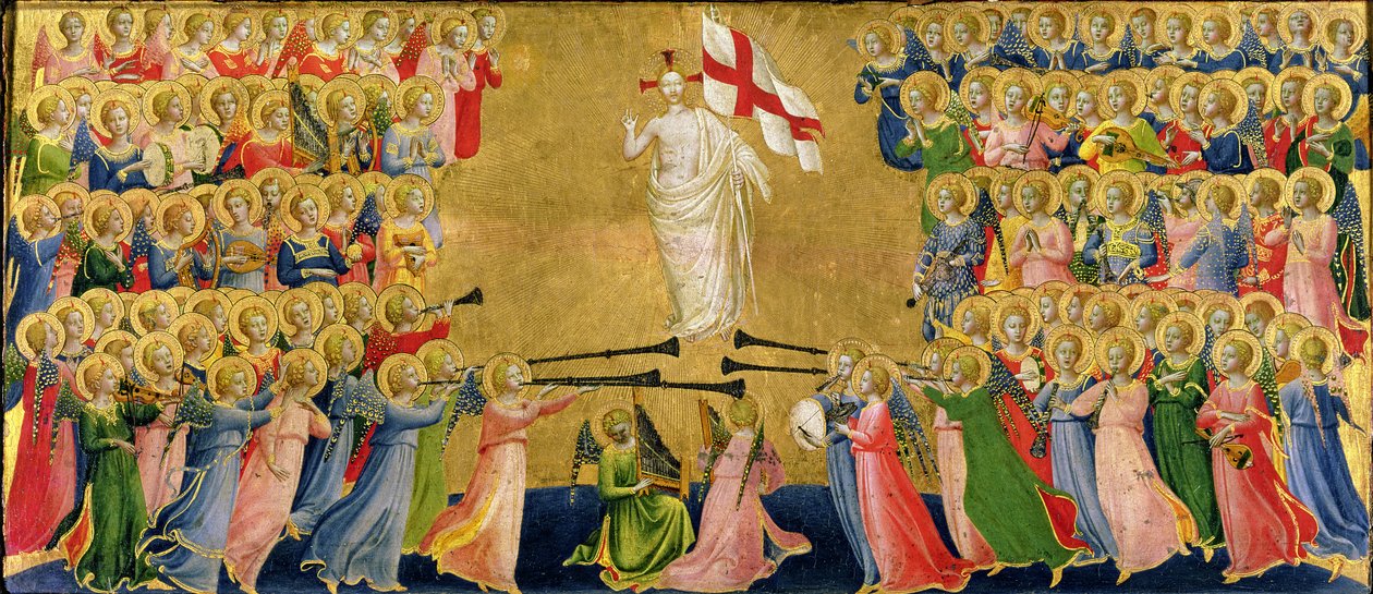 Kristus kirkastettu taivaan hovissa, 1423-24 (tempera paneelissa) (katso lisätietoja kohdasta 90799) tekijältä Fra Angelico