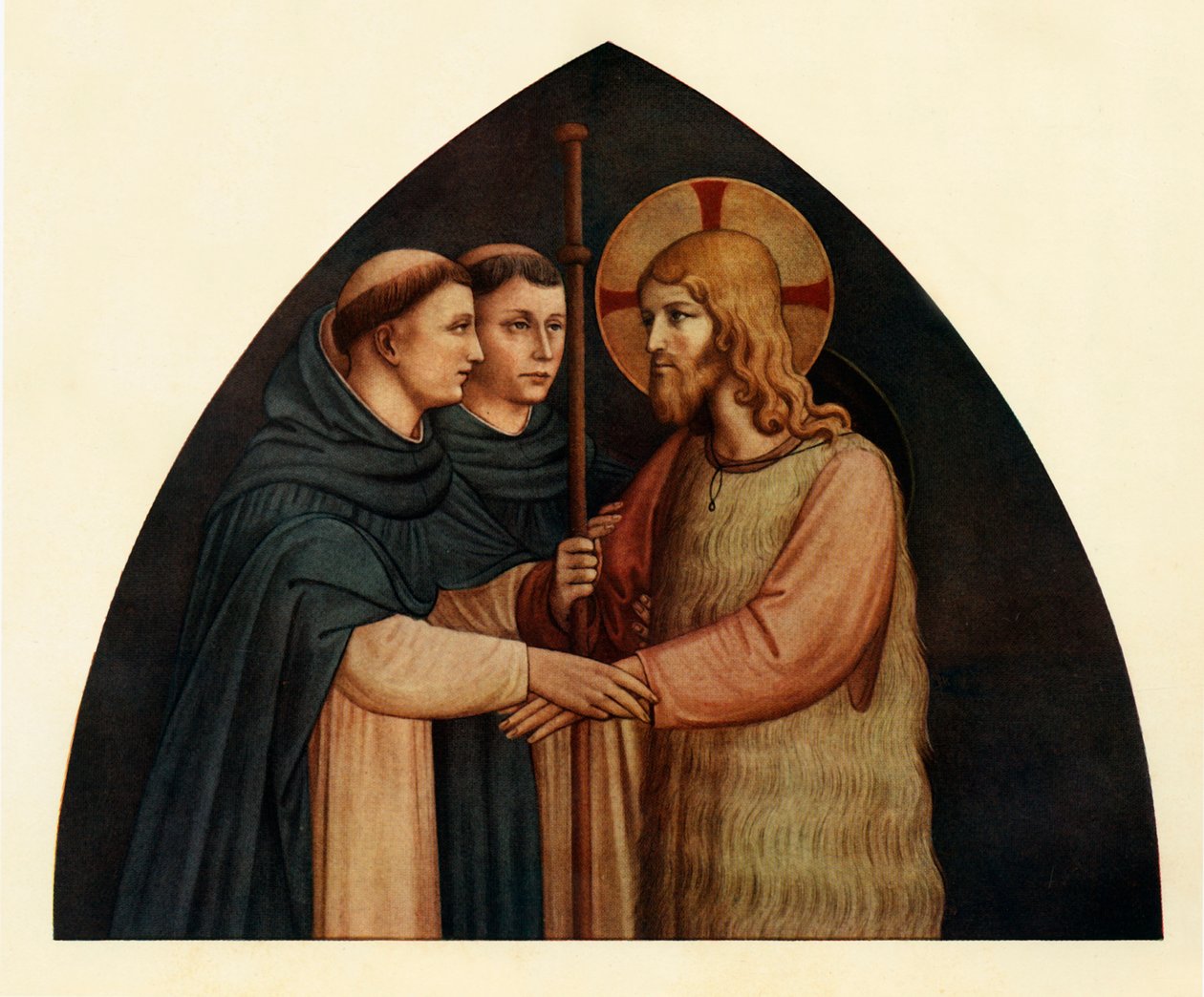Kristus pyhiinvaeltajana, jonka kohtasivat kaksi dominikaanista, 1400-luku, n. 1909 tekijältä Fra Angelico