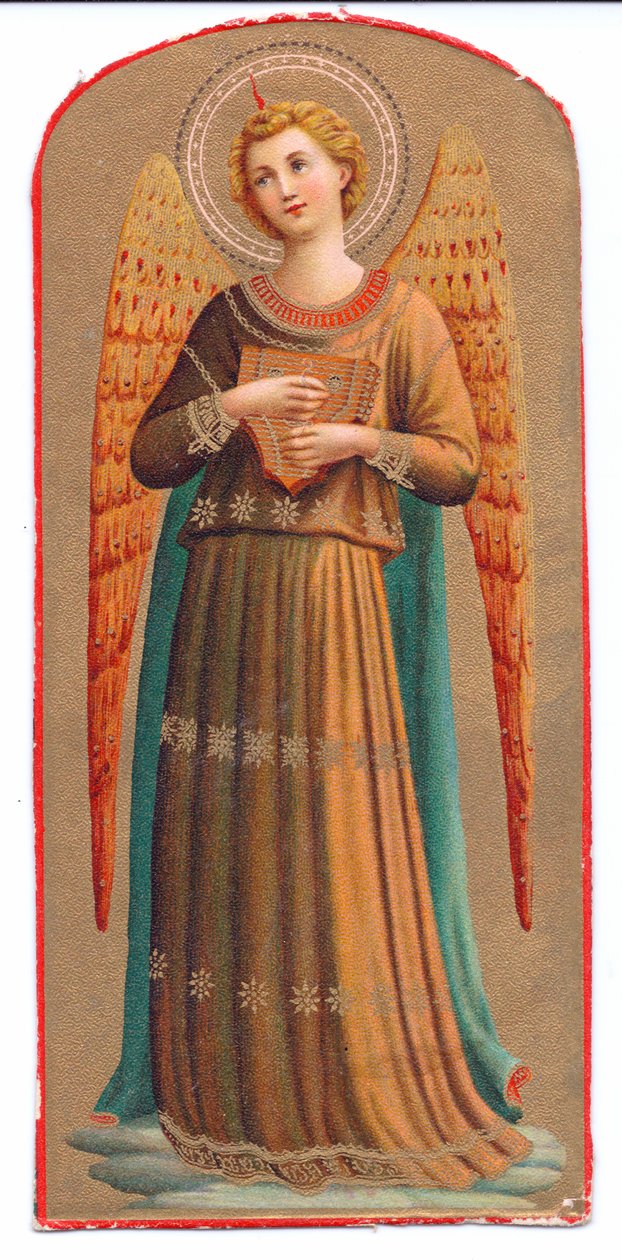 Fra Angelicon enkeli soittimella, värilitografia, n. 1910. tekijältä Fra Angelico