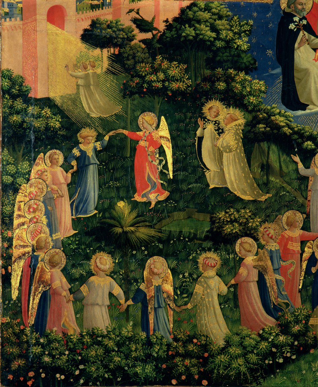 Yksityiskohta taivaasta viimeisestä tuomiosta tekijältä Fra Angelico